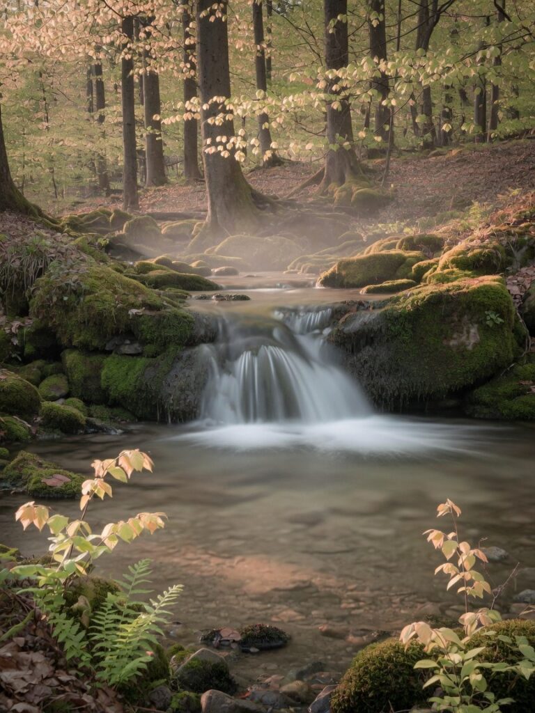 Cascade en forêt — illustration